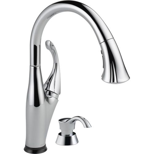  DELTA FAUCET Delta Faucet Addison Single-Handle Touch Kitchen Sink Faucet with Pull Down Sprayer, Soap Dispenser, Touch2O Technology and Magnetic Docking Spray Head, Chrome 9192T-SD-DST