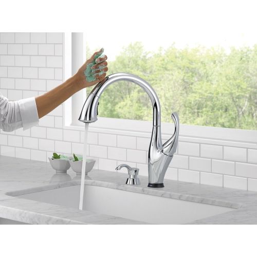  DELTA FAUCET Delta Faucet Addison Single-Handle Touch Kitchen Sink Faucet with Pull Down Sprayer, Soap Dispenser, Touch2O Technology and Magnetic Docking Spray Head, Chrome 9192T-SD-DST