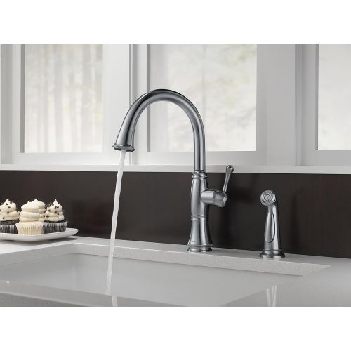  DELTA FAUCET Delta Faucet 4297-DST Cassidy Single Handle Kitchen Faucet with Spray, Chrome