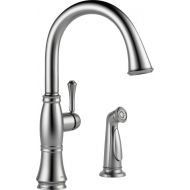 DELTA FAUCET Delta Faucet 4297-AR-DST Cassidy Single Handle Kitchen Faucet with Spray, Arctic Stainless Steel
