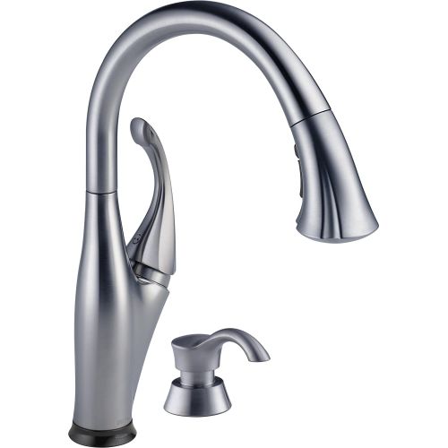  Delta Faucet Addison Single-Handle Touch Kitchen Sink Faucet with Pull Down Sprayer, Soap Dispenser, Touch2O Technology and Magnetic Docking Spray Head, Arctic Stainless 9192T-ARSD