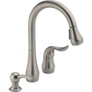 DELTA FAUCET Peerless Single-Handle Kitchen Sink Faucet with Pull Down Sprayer and Soap Dispenser, Stainless P188102LF-SSSD