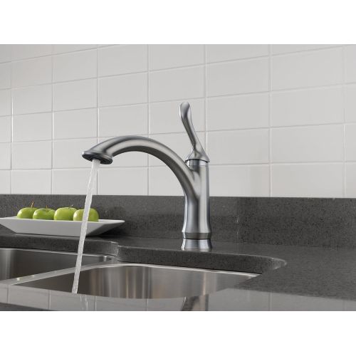  DELTA FAUCET Delta Faucet 1353-AR-DST Linden Single Handle Kitchen Faucet, Arctic Stainless