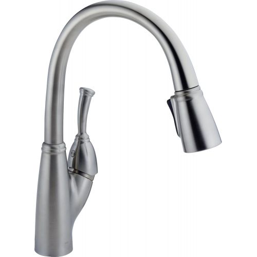  DELTA FAUCET Delta Faucet Allora Single-Handle Kitchen Sink Faucet with Pull Down Sprayer and Magnetic Docking Spray Head, Arctic Stainless 989-AR-DST