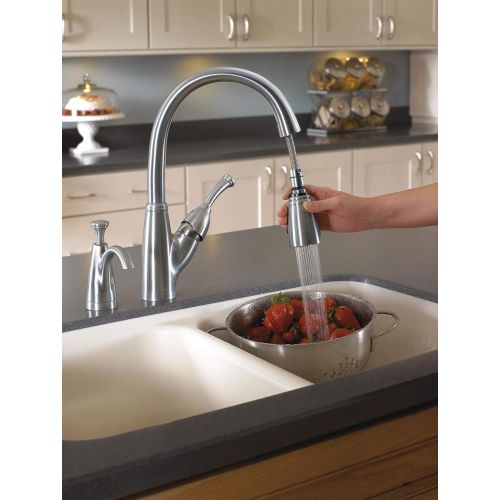  DELTA FAUCET Delta Faucet Allora Single-Handle Kitchen Sink Faucet with Pull Down Sprayer and Magnetic Docking Spray Head, Arctic Stainless 989-AR-DST