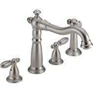 DELTA FAUCET Delta Faucet Victorian 2-Handle Widespread Kitchen Sink Faucet with Side Sprayer in Matching Finish, Stainless 2256-SS-DST