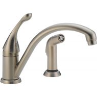 DELTA FAUCET Delta 441-SS-DST Collins Single Handle Kitchen Faucet with Spray, Stainless
