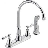 DELTA FAUCET Delta Faucet 2497LF Cassidy, Two Handle Kitchen Faucet with Spray, Chrome