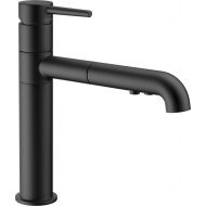 DELTA FAUCET Delta Faucet Trinsic Single-Handle Kitchen Sink Faucet with Pull Out Sprayer and Diamond Seal Technology, Matte Black 4159-BL-DST