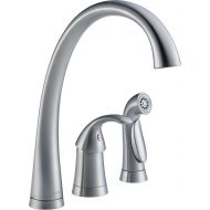 DELTA FAUCET Delta Faucet Pilar Single-Handle Kitchen Sink Faucet with Side Sprayer in Matching Finish, Arctic Stainless 4380-AR-DST