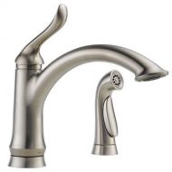 DELTA FAUCET Delta Faucet Linden Single-Handle Kitchen Sink Faucet with Side Sprayer in Matching Finish, Arctic Stainless 4453-AR-DST