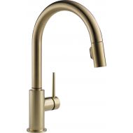 DELTA FAUCET Delta Faucet Trinsic Single-Handle Kitchen Sink Faucet with Pull Down Sprayer and Magnetic Docking Spray Head, Champagne Bronze 9159-CZ-DST
