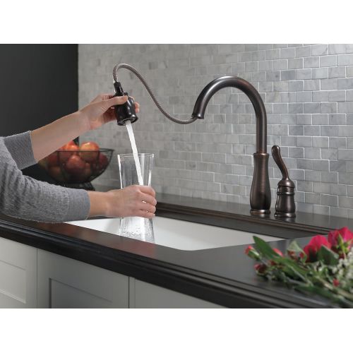  DELTA FAUCET Delta Faucet Leland Single-Handle Kitchen Sink Faucet with Pull Down Sprayer and Magnetic Docking Spray Head, Venetian Bronze 978-RB-DST