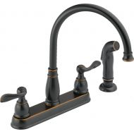 DELTA FAUCET Delta Faucet Windemere 2-Handle Kitchen Sink Faucet with Side Sprayer in Matching Finish, Oil Rubbed Bronze 21996LF-OB