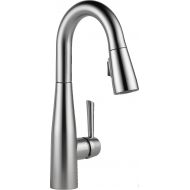 DELTA FAUCET Delta Faucet Essa Single-Handle Bar-Prep Kitchen Sink Faucet with Pull Down Sprayer and Magnetic Docking Spray Head, Arctic Stainless 9913-AR-DST