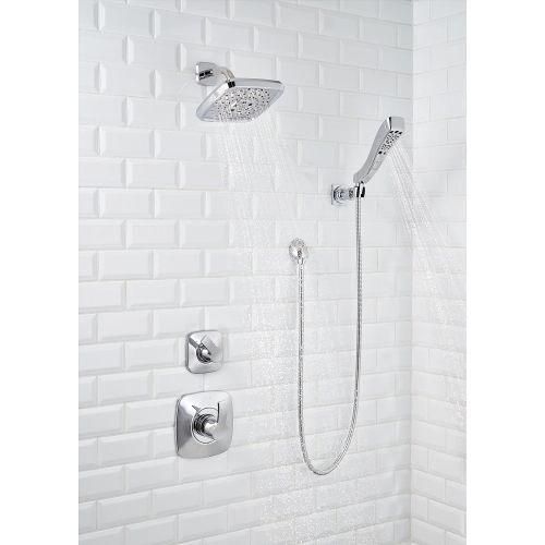  Delta Faucet Tesla 14 Series Single-Function Shower Trim Kit with Three-Spray Touch-Clean H2Okinetic Shower Head, Stainless T14252-SS (Valve Not Included)