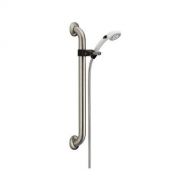 DELTA FAUCET Delta Faucet 2-Spray ADA Grab Bar Adjustable Hand Held Shower with Hose, Stainless 52001-DS