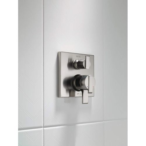  Delta Faucet Ara 17 Series Dual-Function Shower Handle Valve Trim Kit with 3-Setting Integrated Diverter, Stainless T27867-SS (Valve Not Included)