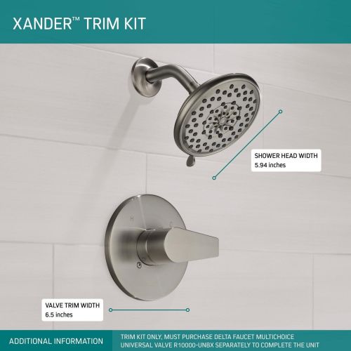  DELTA FAUCET Peerless PTT14219-BN Xander Shower Head Trim Only (Valve Sold Separately), Brushed Nickel