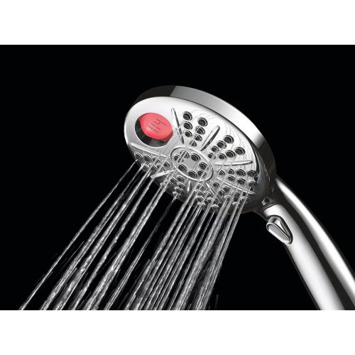  DELTA FAUCET Delta Faucet 6-Spray Temp2O Touch-Clean Hand Held Shower Head with Hose and LED Digital Temperature Display, Chrome 75628