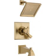 DELTA FAUCET Delta Faucet Dryden 17 Series Dual-Function Tub and Shower Trim Kit with Single-Spray Touch-Clean Shower Head, Champagne Bronze T17451-CZ (Valve Not Included)