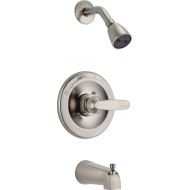 DELTA FAUCET Delta Faucet Foundations Single-Function Tub and Shower Trim Kit with Single-Spray Shower Head, Stainless BT13410-SS (Valve Not Included)