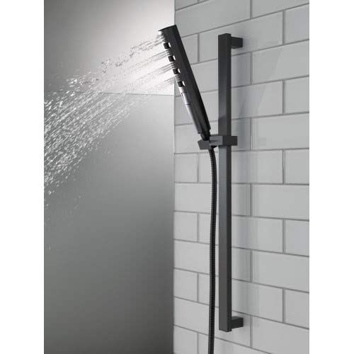  DELTA FAUCET Delta Faucet 5-Spray Touch-Clean H2Okinetic Slide Bar Hand Held Shower with Hose, Matte Black 51140-BL