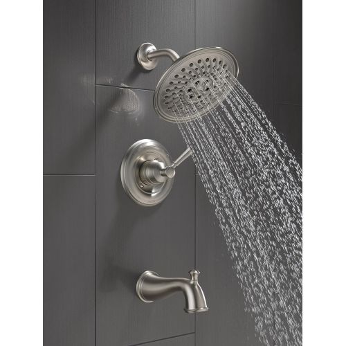  Delta Faucet Mylan Single-Function Tub and Shower Trim Kit with 3-Spray H2Okinetic Shower Head, Venetian Bronze 144777-RB (Valve Included)