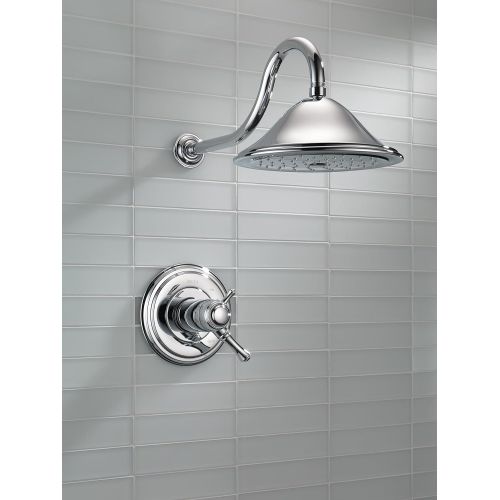  Delta Faucet Cassidy 17T Series Dual-Function Shower Trim Kit with Single-Spray Touch-Clean Shower Head, Chrome T17T297 (Valve Not Included)