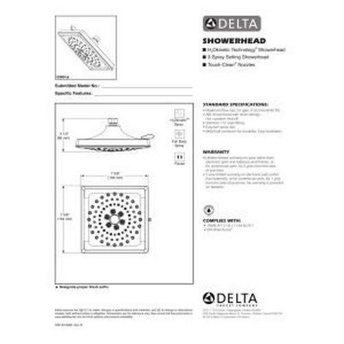  DELTA FAUCET Delta Faucet 3-Spray H2Okinetic Shower Head, Matte Black 52684-BL