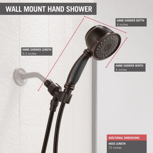  DELTA FAUCET Delta Faucet 5-Spray Touch-Clean Hand Held Shower Head with Hose, Venetian Bronze 75525RB