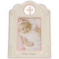 [아마존베스트]DEMDACO Babys Baptism 6.75 x 9.75 Inch Porcelain Picture Frame, Pink