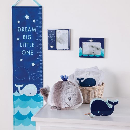 DEMDACO Whale on Ocean Blue Childrens Canvas Growth Chart with Stickers
