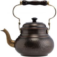 DEMMEX 2017 Hammered Copper Tea Pot Kettle Stovetop Teapot, 1.6-Quart (Antique Copper)
