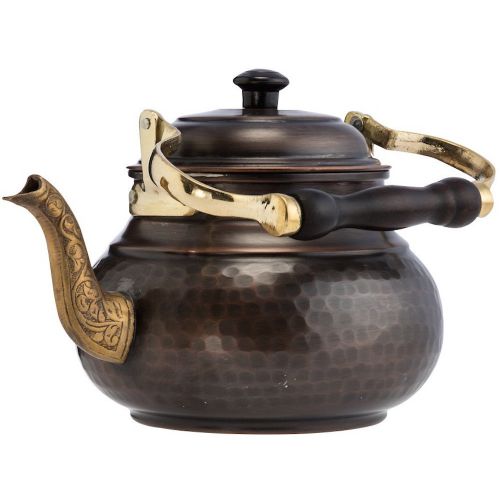  DEMMEX 2017 Hammered Copper Tea Pot Kettle Stovetop Teapot, 1.6-Quart (Antique Copper)