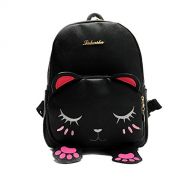 DEMON CHEST Mini Backpack For Girls Cute Cat Design Fashion Leather Bag Women Casual Fashion(Black)