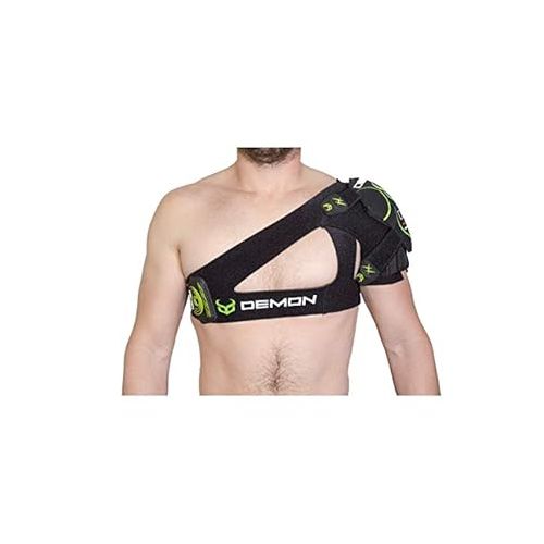  DEMON UNITED X D3O Shoulder Stability Brace with D3O Impact Protection- Neoprene Shoulder Support w/ D3O for Rotator Cuff, Labrum Tear, AC Joint Pain, Shoulder Compression Sleeve (Large/XLarge)