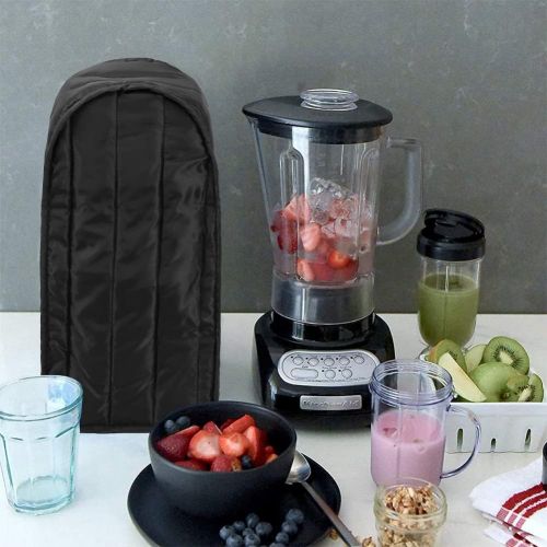  DENPETEC Polyester/Cotton Quilted Stand Mixer or Coffee Maker Appliance Cover, Dust and Fingerprint Protection, protecting your Blender,Machine Washable, Kitchen tool,Black