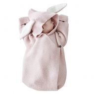 DENTRUN Infant Swaddling Sleeping Bag， Cute Baby Cute Blanket Dual Use Organic Bag， Autumn Sleep Sack Flannel Swaddle，Unisex Cotton Removable Long Bag (Pink)