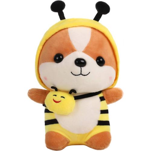  DENTRUN Squirrel Stuffed Animals, Cute Plush Doll Play Toys for Kids Girls Boys Adults Birthday Xmas Gift, 9.84/13.78/17.72 Inches, Christmas Elk, Yellow Bee, Green Dinosaur