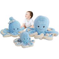 [아마존베스트]DENTRUN OctopusStuffedAnimals, Octopus Plush Doll Play Toys for KidsGirls Boys Adults Birthday Xmas GiftPresent 7/16/24/32Inches, 5 Colors (7 inches, Blue)