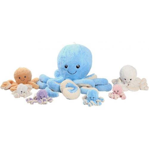 [아마존베스트]DENTRUN OctopusStuffedAnimals, Octopus Plush Doll Play Toys for KidsGirls Boys Adults Birthday Xmas GiftPresent 7/16/24/32Inches, 5 Colors (7 inches, Blue)
