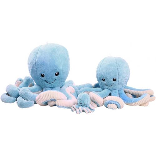  [아마존베스트]DENTRUN OctopusStuffedAnimals, Octopus Plush Doll Play Toys for KidsGirls Boys Adults Birthday Xmas GiftPresent 7/16/24/32Inches, 5 Colors (7 inches, Blue)