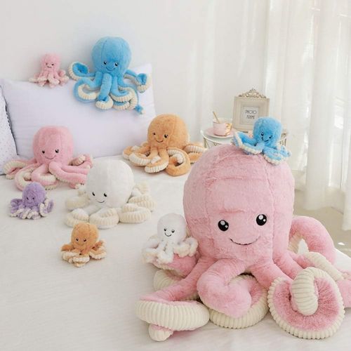  [아마존베스트]DENTRUN OctopusStuffedAnimals, Octopus Plush Doll Play Toys for KidsGirls Boys Adults Birthday Xmas GiftPresent 7/16/24/32Inches, 5 Colors (7 inches, Blue)