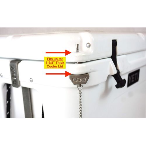  DENY Cooler Lid Lock for YETI Tundra Coolers, Stainless Steel Lock for Ice Chest, Cooler Accessory Best Cooler Lock, Bear Proof, Anti Theft, Fits YETI, RTIC, ORCA, Grizzly, and Oth
