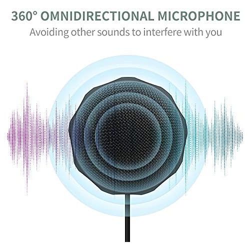  [아마존베스트]Dericam USB Desktop/Laptop Computer Microphone, 360° Omnidirectional Condenser Microphone, PC Microphone for Conference/Learning, Online Chat, Games, Live Podcasting, Recording, Sk