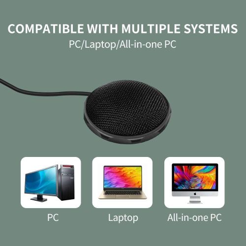  [아마존베스트]Dericam USB Desktop/Laptop Computer Microphone, 360° Omnidirectional Condenser Microphone, PC Microphone for Conference/Learning, Online Chat, Games, Live Podcasting, Recording, Sk