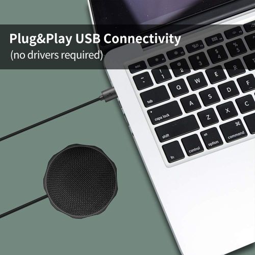  [아마존베스트]Dericam USB Desktop/Laptop Computer Microphone, 360° Omnidirectional Condenser Microphone, PC Microphone for Conference/Learning, Online Chat, Games, Live Podcasting, Recording, Sk