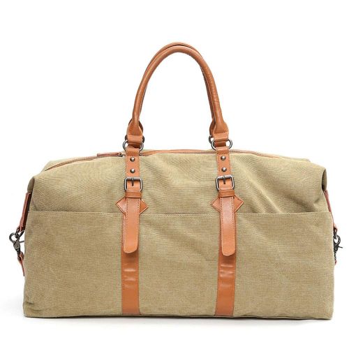  DERTHWER Hand Luggage Retro Neutral Portable Travel Bag Lightweight Business Bag Leisure Fitness Bag Khaki Large-Capacity Portable Travel Bag (Color : Khaki)