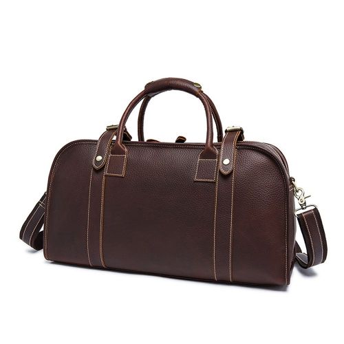  DERTHWER Hand Luggage Brown Mens Large-Capacity Waterproof PU Leather Shoulder Hand Travel Luggage Bag Large-Capacity Portable Travel Bag (Color : Brown)